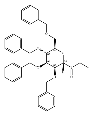 a-D-Mannopyranose, 1-deoxy-1-(ethylsulfinyl)-2,3,4,6-tetrakis-O-(phenylMethyl)- Struktur