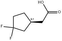 (S)-2-(3,3-Difluorocyclopentyl)acetic?acid Struktur