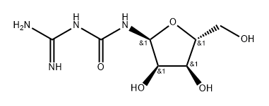 (Diaminomethylidene)-N-[(2S,5S) -3,4-dihydroxy-5- (hydroxymethyl) oxolan-2-yl]urea Struktur