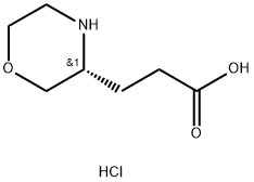 3-Morpholinepropanoic acid, hydrochloride, (3R)- Struktur