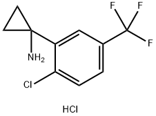 1-[2-chloro-5-(trifluoromethyl)phenyl]cyclopropan-1-amine hydrochloride Struktur