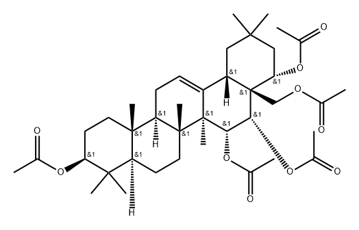 Olean-12-ene-3,15,16,22,28-pentol, pentaacetate, (3β,15α,16α,22α)- (9CI) Struktur