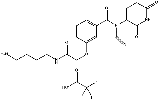 N-(4-aminobutyl)-2-((2-(2,6-dioxopiperidin-3-yl)-1,3-dioxoisoindolin-4-yl)oxy)acetamide TFA salt Struktur