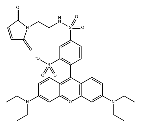 Xanthylium, 3,6-bis(diethylamino)-9-[4-[[[2-(2,5-dihydro-2,5-dioxo-1H-pyrrol-1-yl)ethyl]amino]sulfonyl]-2-sulfophenyl]-, inner salt Struktur