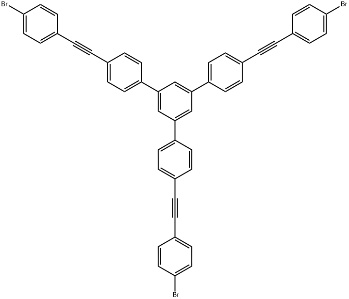 4,4''-Bis((4-bromophenyl)ethynyl)-5'-(4-((4-bromophenyl)ethynyl)phenyl)-1,1':3',1''-terphenyl Struktur