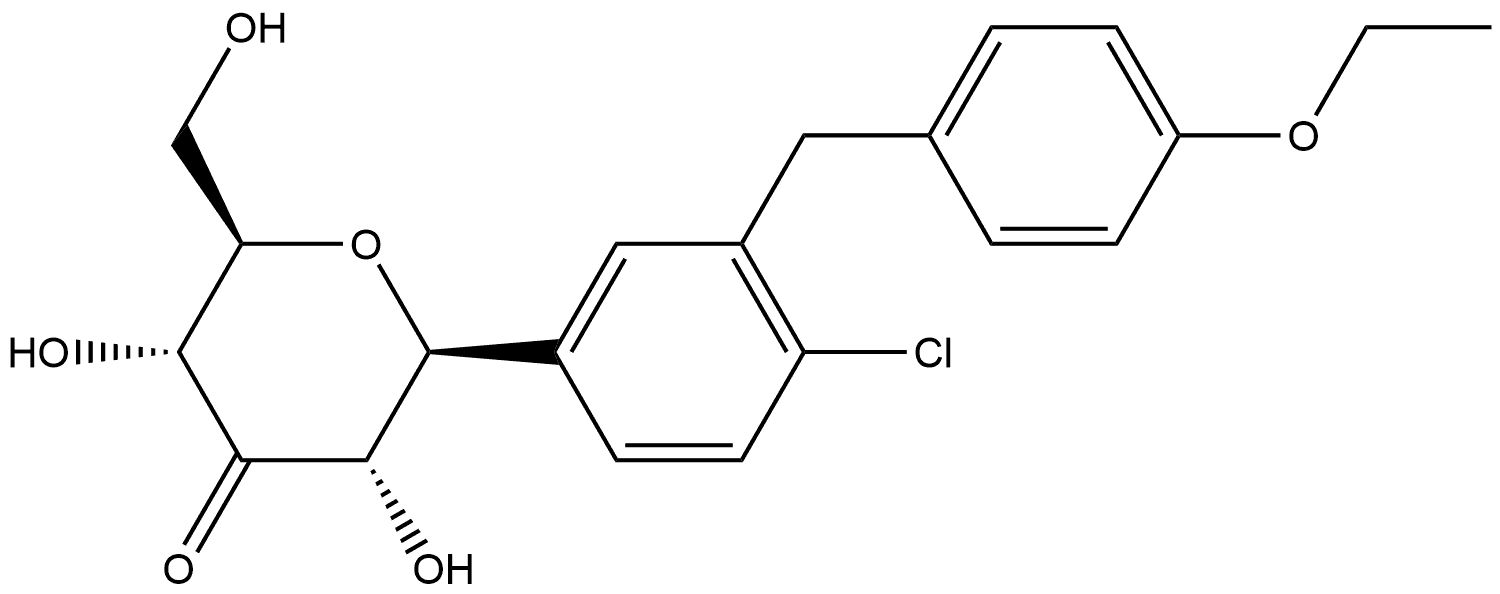 D-ribo-3-Hexulose, 1,5-anhydro-1-C-[4-chloro-3-[(4-ethoxyphenyl)methyl]phenyl]-, (1S)- Struktur