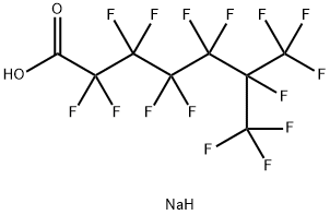 Heptanoic acid, 2,2,3,3,4,4,5,5,6,7,7,7-dodecafluoro-6-(trifluoromethyl)-, sodium salt (1:1) Struktur