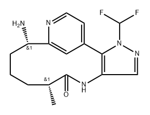 (5R,9S)-9-amino-21-(difluoromethyl)-5-methyl-21H-3-aza-1(4,2)-pyridina-2(5,4)-pyrazolacyclononaphan-4-one Struktur