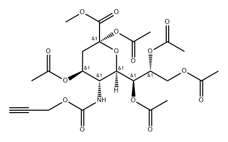 2,4,7,8,9-Pentaacetyl-N-[(2-propyn-1-yloxy)carbonyl]-b-neuraminic acid methyl ester Struktur