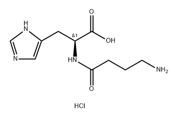 L-Histidine, N-(4-amino-1-oxobutyl)-, hydrochloride (1:2) Struktur