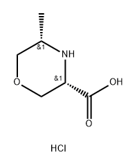 3-Morpholinecarboxylic acid, 5-methyl-, hydrochloride , (3R,5R)-rel- Struktur