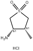 RAC-(3R,4S)-3-AMINO-4-METHYL-1LAMBDA6-THIOLANE-1,1-DIONE HYDROCHLORIDE, CIS Struktur