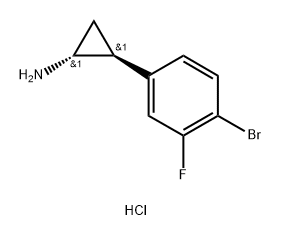 Cyclopropanamine, 2-(4-bromo-3-fluorophenyl)-, hydrochloride (1:1), (1R,2S)-rel- Struktur