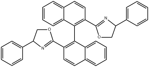 (S)-2,2'-bis((S)-4-phenyl-4,5-dihydrooxazol-2-yl)-1,1'-binaphthalene Struktur