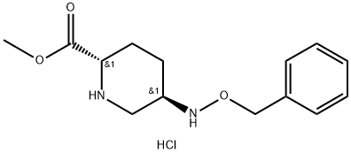 2-Piperidinecarboxylic acid, 5-[(phenylmethoxy)amino]-, methyl ester, hydrochloride (1:1), (2S,5R)- Struktur