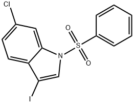 1-(benzenesulfonyl)-6-chloro-3-iodo-1H-indole Struktur