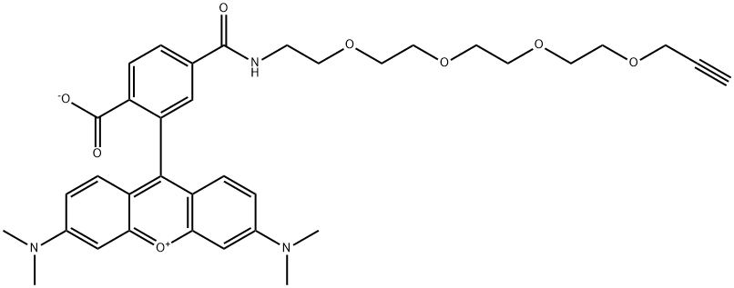 Acetylene-PEG4-carboxytetramethylrhodamine 110 conjugate Struktur