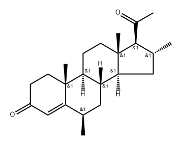 6β,16α-Dimethylprogesterone Struktur