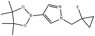 1-[(1-fluorocyclopropyl)methyl]-4-(4,4,5,5-tetramethyl-1,3,2-dioxaborolan-2-yl)-1H-pyrazole Struktur