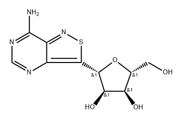 D-?Ribitol, 1-?C-?(7-?aminoisothiazolo[4,?3-?d]?pyrimidin-?3-?yl)?-?1,?4-?anhydro-?, (1R)?- Struktur