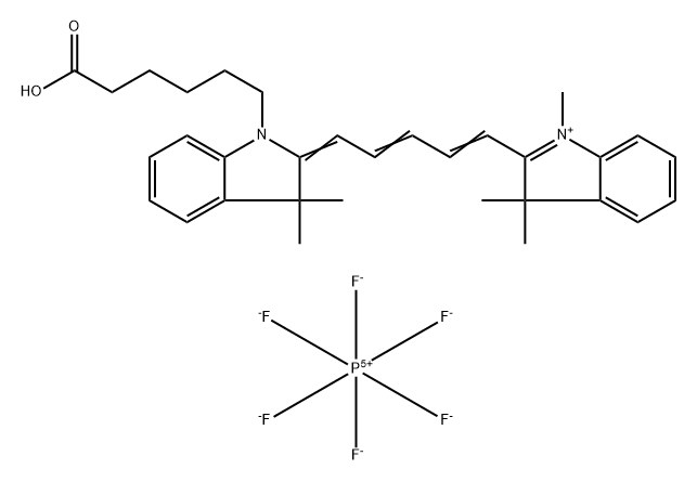 Cyanine5 carboxylic acid (hexafluorophosphate) Struktur