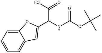 2-(benzofuran-2-yl)-2-((tert-butoxycarbonyl)amino)aceticacid Struktur