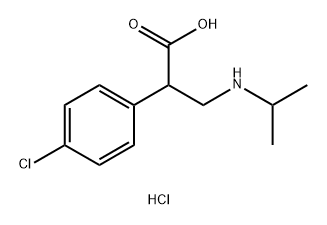 Benzeneacetic acid, 4-chloro-α-[[(1-methylethyl)amino]methyl]-, hydrochloride (1:1) Struktur