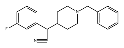 4-Piperidineacetonitrile, α-(3-fluorophenyl)-1-(phenylmethyl)- Struktur