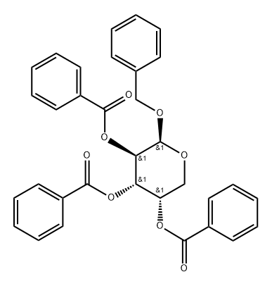 Benzyl β-L-arabinopyranoside tribenzoate Struktur