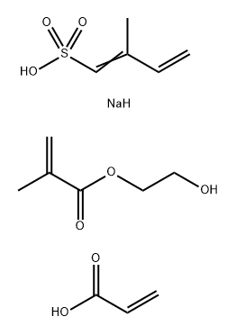 sodium salt of the polymer of: sodium 2-methyl-buta-1,3-diene-1-sulfonate with acrylic acid and 2-hydroxyethyl-2-methylacrylate Struktur