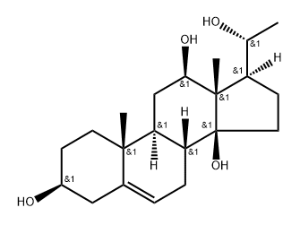 (20R)-Pregn-5-ene-3β,12β,14β,20-tetrol Struktur