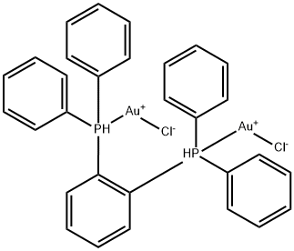 Gold, dichloro[μ-[1,1'-(1,2-phenylene)bis[1,1-diphenylphosphine-κP]]]di- Struktur