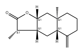 Naphtho[2,3-b]furan-2(3H)-one, decahydro-3,8a-methyl-5-methylene-, (3S,3aR,4aS,8aR,9aR)- Structure