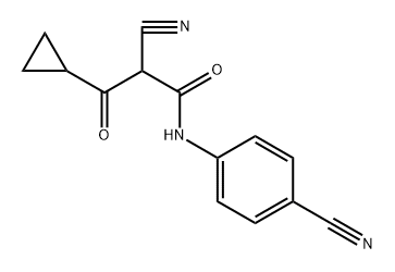 Cyclopropanepropanamide, α-cyano-N-(4-cyanophenyl)-β-oxo- Struktur