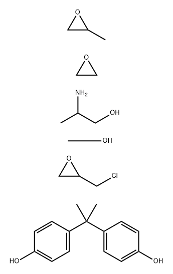 Phenol, 4,4-(1-methylethylidene)bis-, polymer with (chloromethyl)oxirane and methyloxirane polymer with oxirane 2-aminopropyl methyl ether Struktur