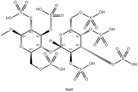 β-D-Glucopyranoside, methyl 4-O-(2,3,4,6-tetra-O-sulfo-β-D-galactopyranosyl)-, tris(hydrogen sulfate), heptasodium salt (9CI) Struktur