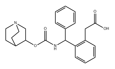 Benzeneacetic acid, 2-[[[(1-azabicyclo[2.2.2]oct-3-yloxy)carbonyl]amino]phenylmethyl]- Struktur