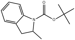 1,1-Dimethylethyl 2,3-dihydro-2-methyl-1H-indole-1-carboxylate Struktur