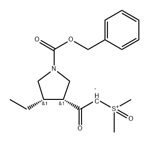 benzyl (3R,4S)-3-{[dimethyl(oxido)-6-sulfanylidene]acetyl}-4-ethylpyrrolidine-1-carboxylate Struktur