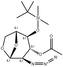 3-O-Acetyl-1,6-anhydro-2-azido-2-deoxy-4TBDMS-beta-D-glucopyranose Struktur