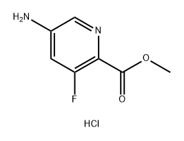 2-Pyridinecarboxylic acid, 5-amino-3-fluoro-, methyl ester, hydrochloride (1:1) Struktur