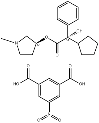 1,3-Benzenedicarboxylic acid, 5-nitro-, compd. with (αS)-(3S)-1-methylpyrrolidinyl α-cyclopentyl-α-hydroxybenzeneacetate (1:1) Struktur