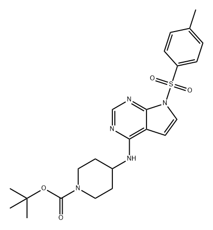 tert-butyl 4-((7-tosyl-7H-pyrrolo[2,3-d]pyrimidin-4-yl)amino)piperidine-1-carboxylate Struktur