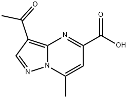 3-acetyl-7-methylpyrazolo[1,5-a]pyrimidine-5-carboxylic acid Struktur