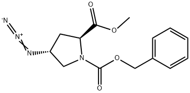 2-Methyl 1-(phenylmethyl) (2S,4R)-4-azido-1,2-pyrrolidinedicarboxylate Struktur