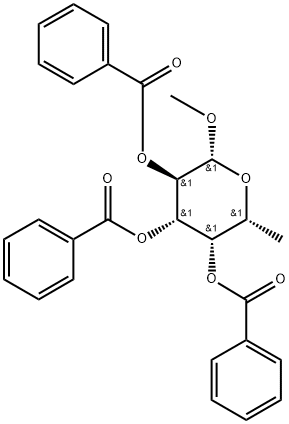 β-D-Galactopyranoside, methyl 6-deoxy-, 2,3,4-tribenzoate Struktur