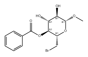 β-D-Glucopyranoside, methyl 6-bromo-6-deoxy-, 4-benzoate Struktur