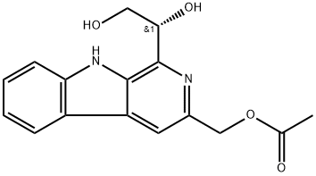 9H-Pyrido[3,4-b]indole-1,3-dimethanol, α1-(hydroxymethyl)-, α3-acetate, (α1R)- Struktur