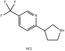 Pyridine, 2-(3-pyrrolidinyl)-5-(trifluoromethyl)-, hydrochloride (1:2) Struktur