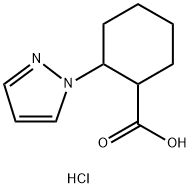 2-(1H-pyrazol-1-yl)cyclohexane-1-carboxylic acid hydrochloride Struktur